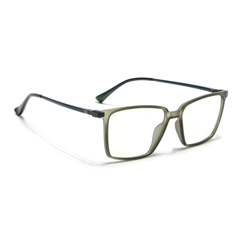 Eyejack Domino Olive Square Eyeglasses for Men & Women (TR1002FCL1636-C7)