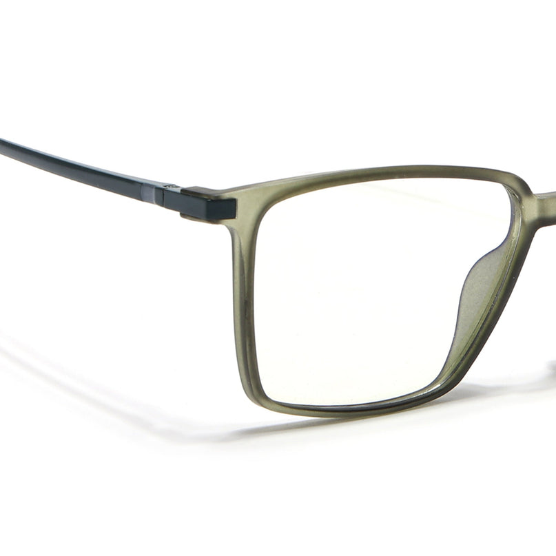 Eyejack Domino Olive Square Eyeglasses for Men & Women (TR1002FCL1636-C7)