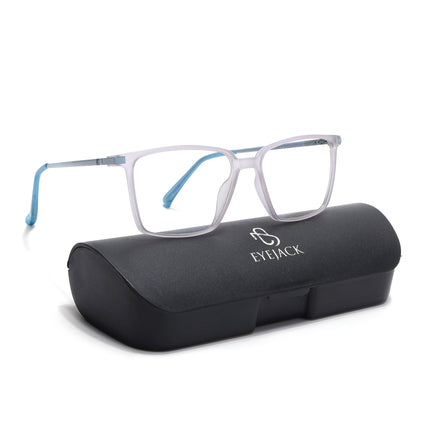 Eyejack Domino Light Purple Square Eyeglasses for Men & Women (TR1002FCL1638-C9)
