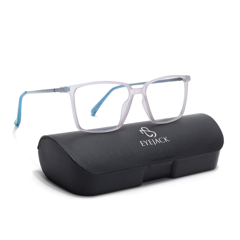 Eyejack Domino Light Purple Square Eyeglasses for Men & Women (TR1002FCL1638-C9)
