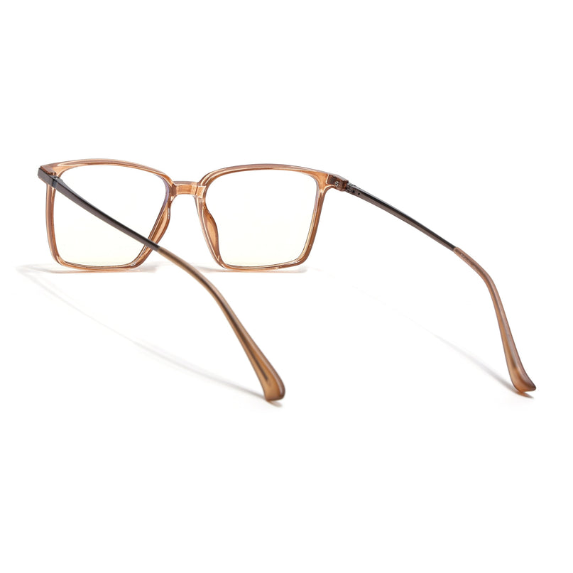Eyejack Domino Shine Brown Square Eyeglasses for Men & Women (TR1002FCL1639-C10)