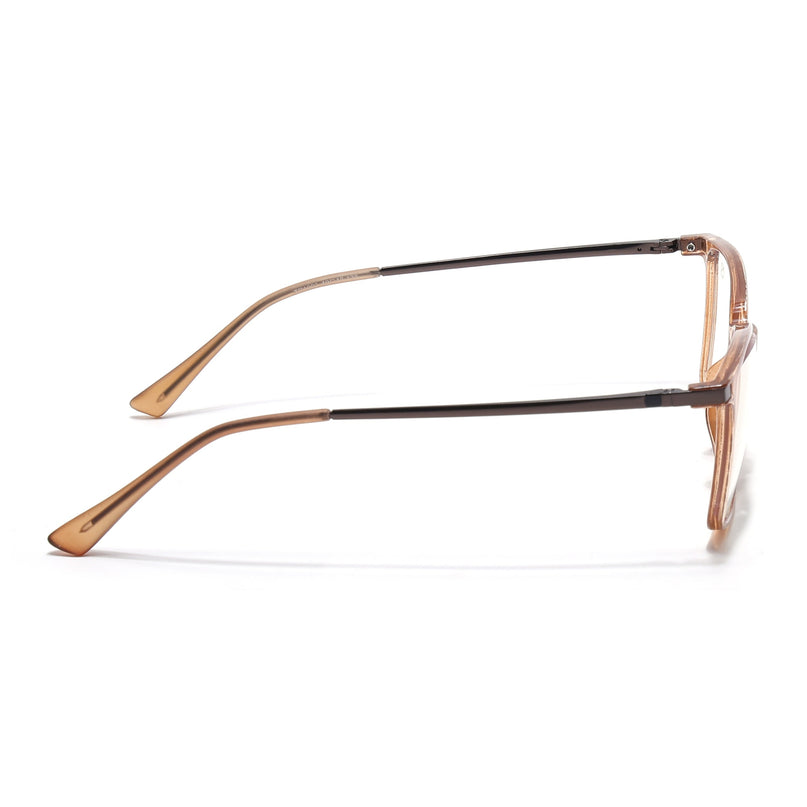 Eyejack Domino Shine Brown Square Eyeglasses for Men & Women (TR1002FCL1639-C10)