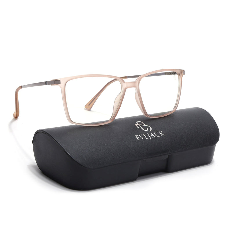 Eyejack Domino Matt Brown Square Eyeglasses for Men & Women (TR1002FCL1640-C11)