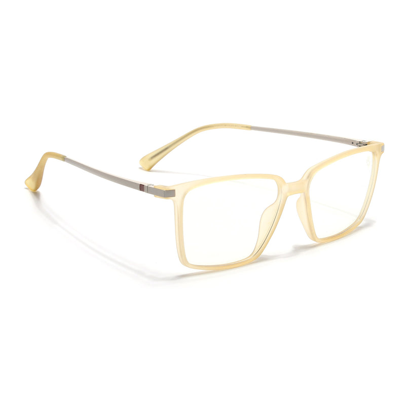 Eyejack Domino Yellow Square Eyeglasses for Men & Women (TR1002FCL1641-C12)