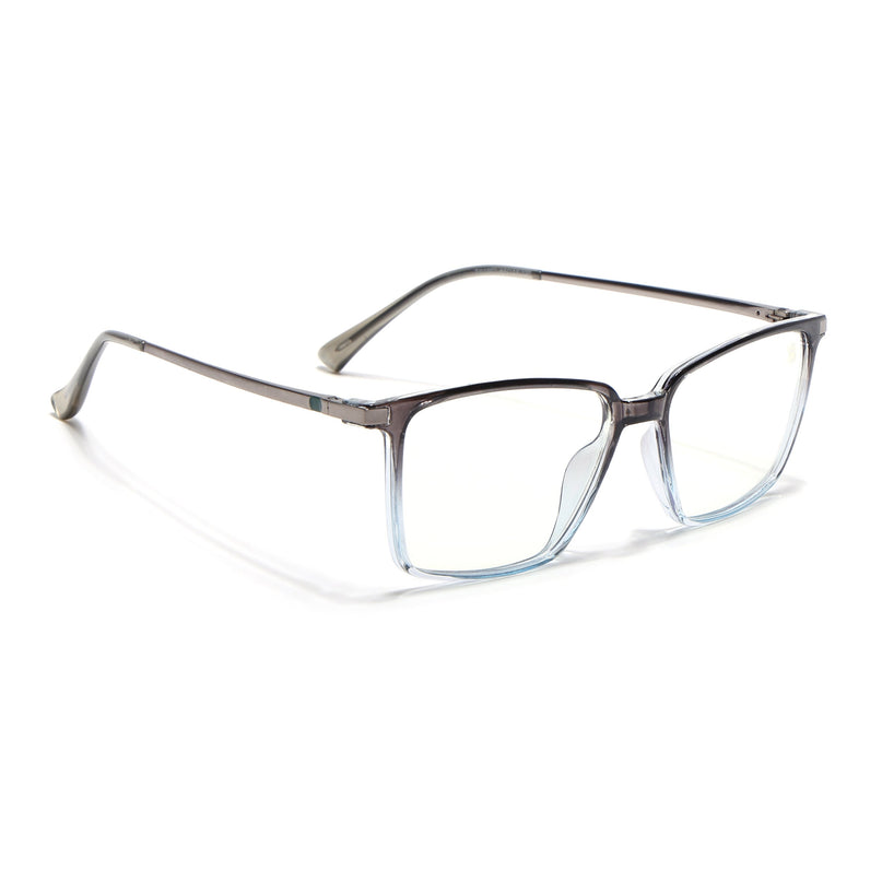 Eyejack Domino Black & Clear Square Eyeglasses for Men & Women (TR1002FCL1642-C13)