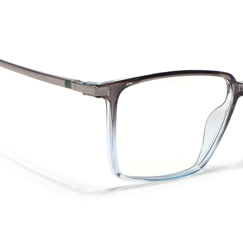 Eyejack Domino Black & Clear Square Eyeglasses for Men & Women (TR1002FCL1642-C13)