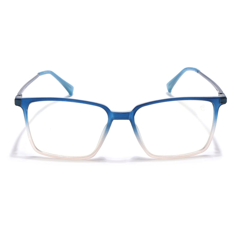 Eyejack Domino Blue & Brown Square Eyeglasses for Men & Women (TR1002FCL1643-C14)