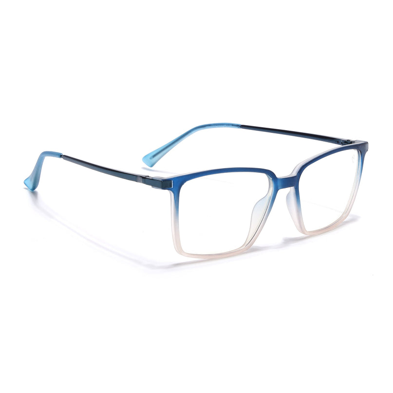 Eyejack Domino Blue & Brown Square Eyeglasses for Men & Women (TR1002FCL1643-C14)