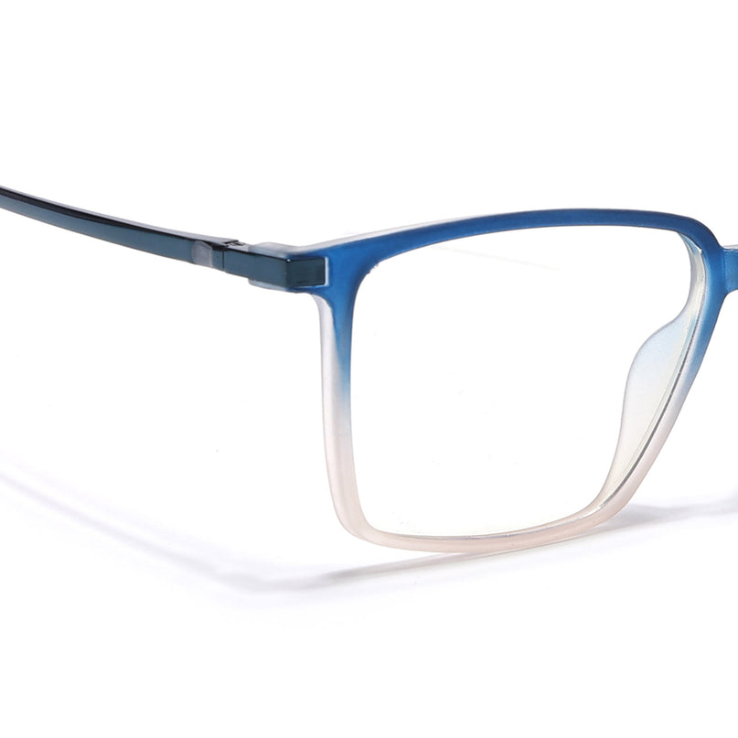 Eyejack Domino Blue & Brown Square Eyeglasses for Men & Women (TR1002FCL1643-C14)