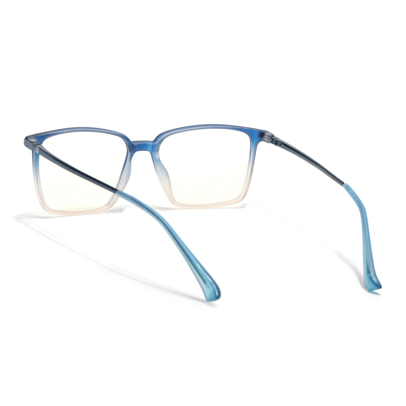 Eyejack Domino Blue & Brown Square Eyeglasses for Men & Women (TR1002FCL1643-C14)