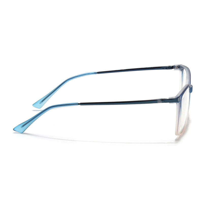 Eyejack Domino Blue & Brown Square Eyeglasses for Men & Women (TR1002FCL1643-C14)