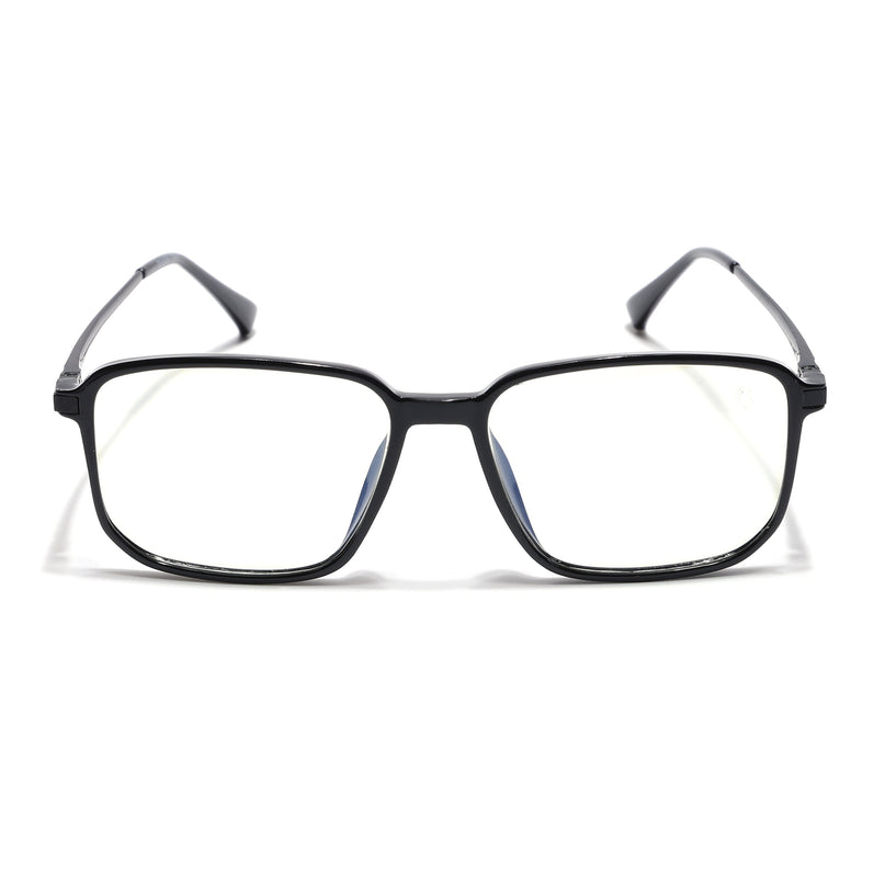 Eyejack Domino Shine Black Square Eyeglasses for Men & Women (TR1003FCL1644-C1)