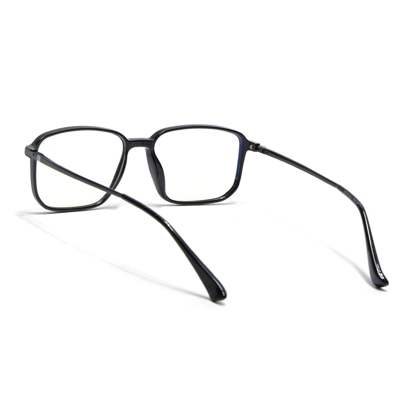 Eyejack Domino Shine Black Square Eyeglasses for Men & Women (TR1003FCL1644-C1)