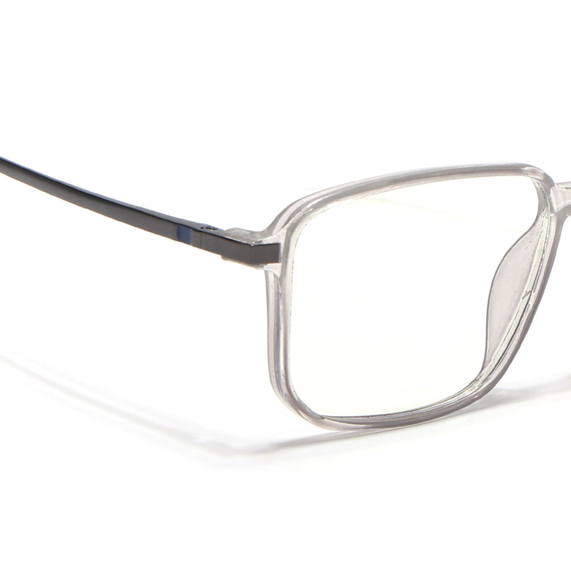 Eyejack Domino Transparent Square Eyeglasses for Men & Women (TR1003FCL1646-C3)