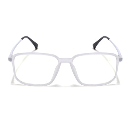 Eyejack Domino Matt Transparent Square Eyeglasses for Men & Women (TR1003FCL1647-C4)