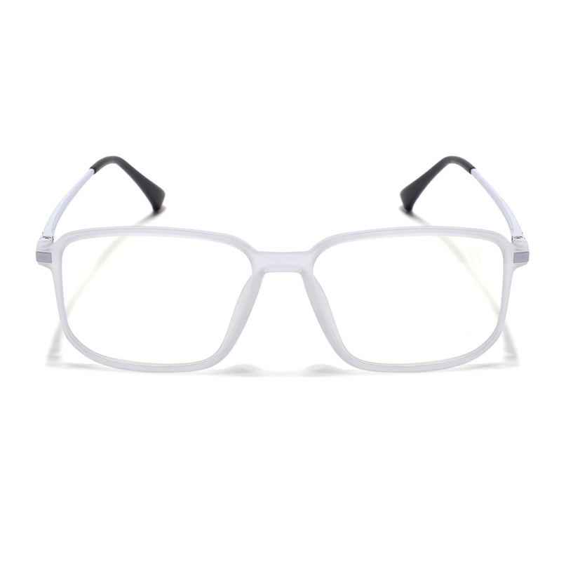 Eyejack Domino Matt Transparent Square Eyeglasses for Men & Women (TR1003FCL1647-C4)