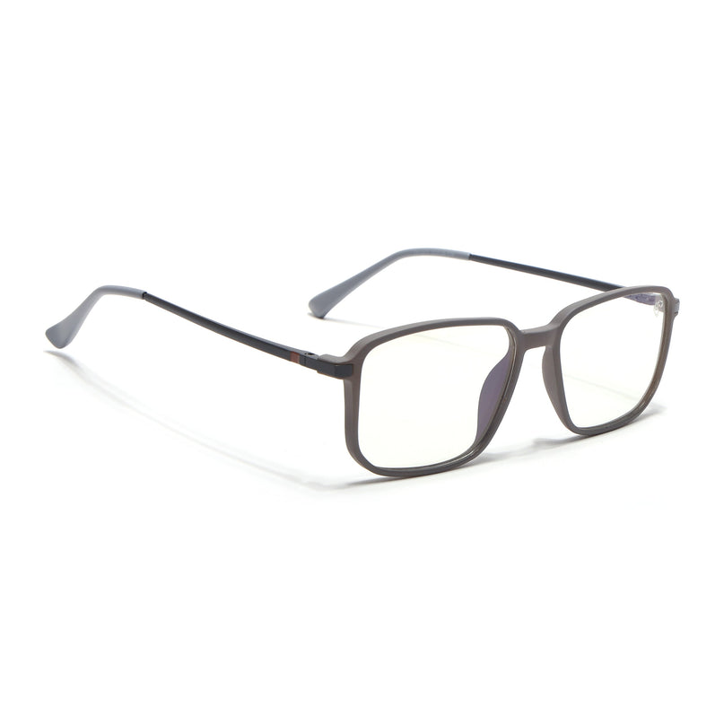 Eyejack Domino Grey Square Eyeglasses for Men & Women (TR1003FCL1648-C5)