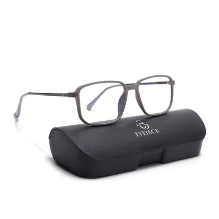 Eyejack Domino Grey Square Eyeglasses for Men & Women (TR1003FCL1648-C5)