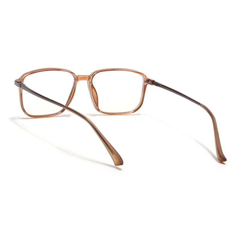 Eyejack Domino Shine Brown Square Eyeglasses for Men & Women (TR1003FCL1653-C10)