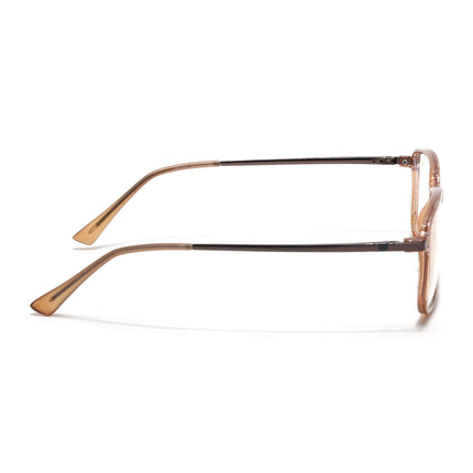 Eyejack Domino Shine Brown Square Eyeglasses for Men & Women (TR1003FCL1653-C10)