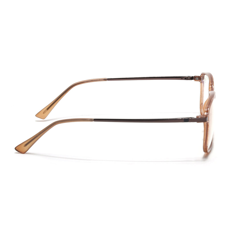Eyejack Domino Shine Brown Square Eyeglasses for Men & Women (TR1003FCL1653-C10)