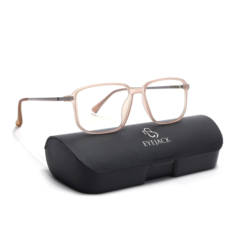 Eyejack Domino Matt Brown Square Eyeglasses for Men & Women (TR1003FCL1654-C11)