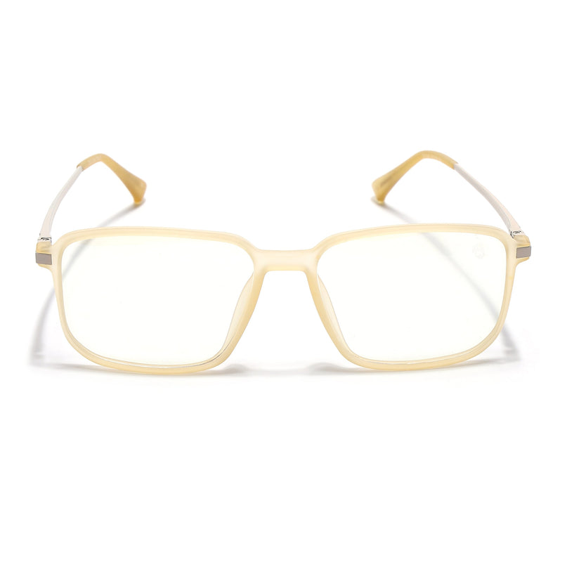 Eyejack Domino Yellow Square Eyeglasses for Men & Women (TR1003FCL1655-C12)