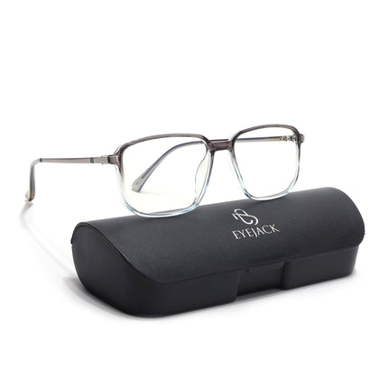 Eyejack Domino Black & Clear Square Eyeglasses for Men & Women (TR1003FCL1656-C13)