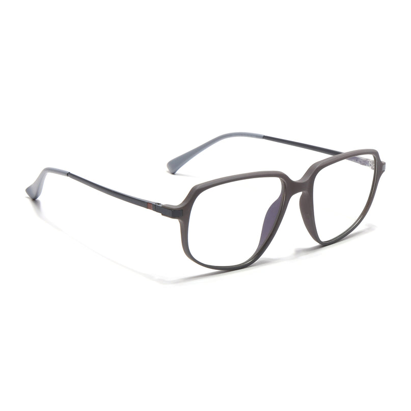 Eyejack Domino Grey Square Eyeglasses for Men & Women (TR1004FCL1662-C5)