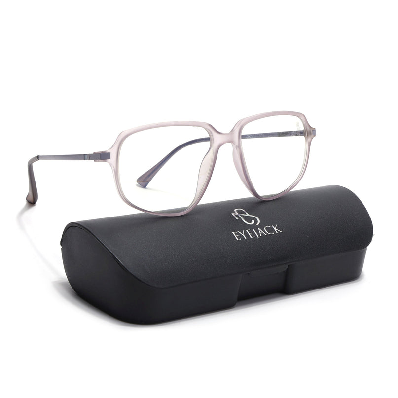 Eyejack Domino Purple Square Eyeglasses for Men & Women (TR1004FCL1665-C8)
