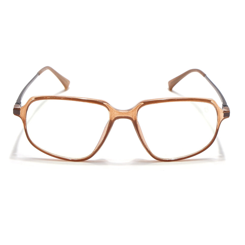 Eyejack Domino Shine Brown Square Eyeglasses for Men & Women (TR1004FCL1667-C10)