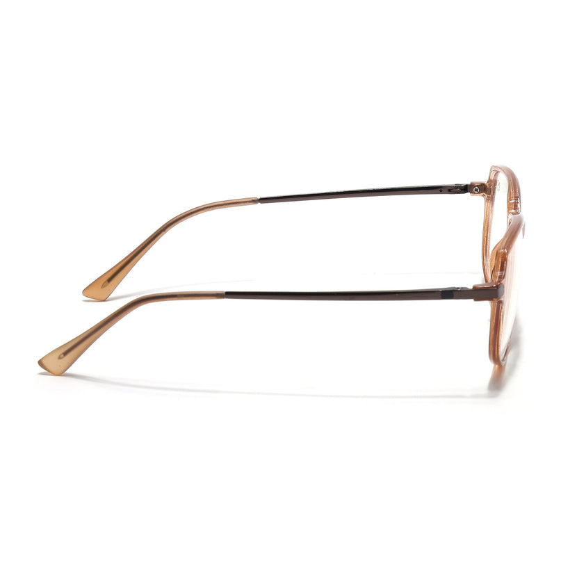 Eyejack Domino Shine Brown Square Eyeglasses for Men & Women (TR1004FCL1667-C10)