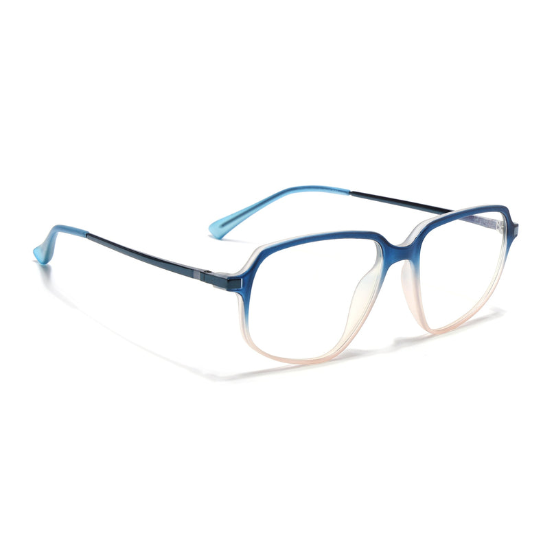 Eyejack Domino Blue & Brown Square Eyeglasses for Men & Women (TR1004FCL1671-C14)