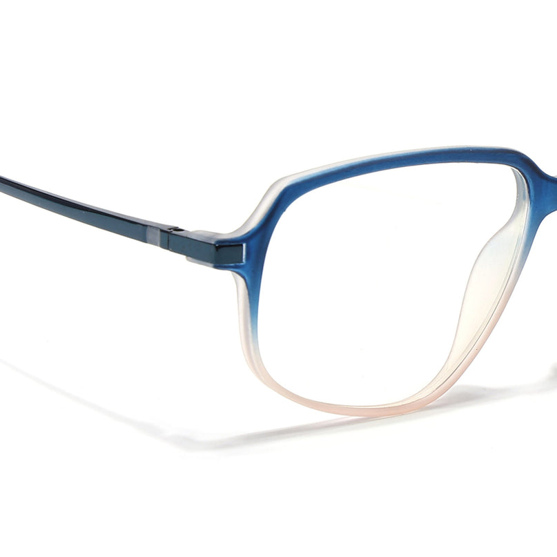 Eyejack Domino Blue & Brown Square Eyeglasses for Men & Women (TR1004FCL1671-C14)