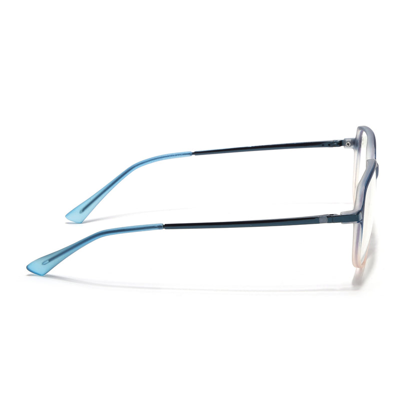 Eyejack Domino Blue & Brown Square Eyeglasses for Men & Women (TR1004FCL1671-C14)