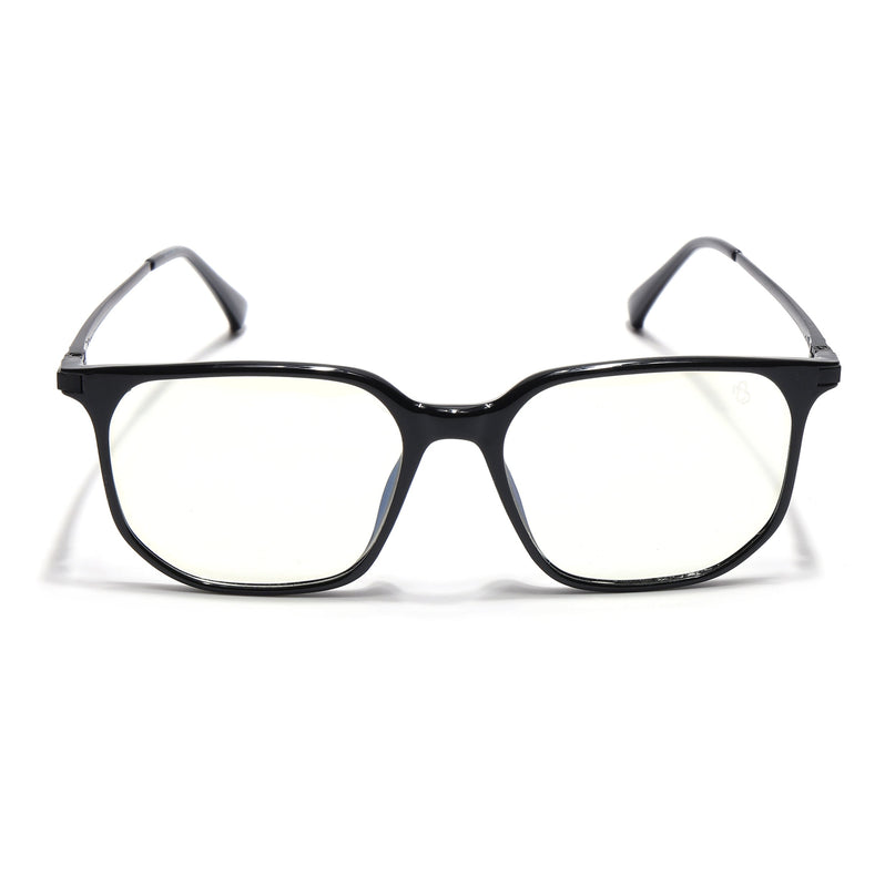 Eyejack Domino Shine Black Square Eyeglasses for Men & Women (TR1005FCL1672-C1)
