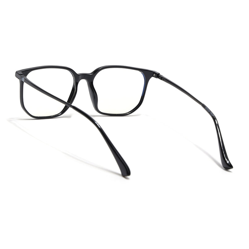 Eyejack Domino Shine Black Square Eyeglasses for Men & Women (TR1005FCL1672-C1)