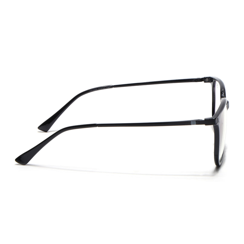 Eyejack Domino Shine Black Square Eyeglasses for Men & Women (TR1005FCL1672-C1)