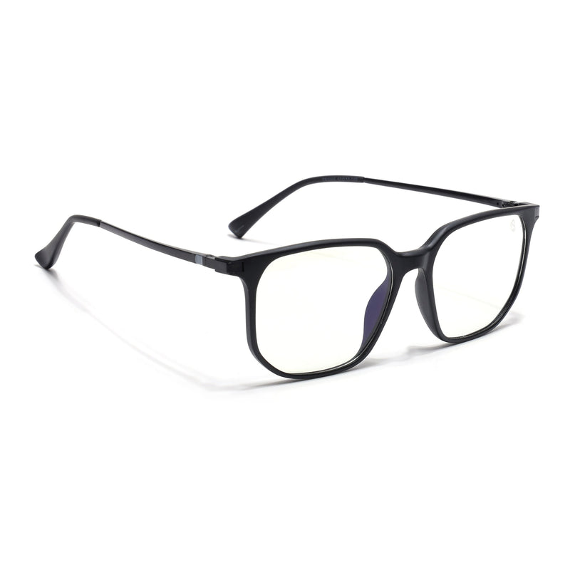 Eyejack Domino Matt Black Square Eyeglasses for Men & Women (TR1005FCL1673-C2)