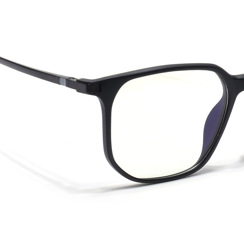 Eyejack Domino Matt Black Square Eyeglasses for Men & Women (TR1005FCL1673-C2)