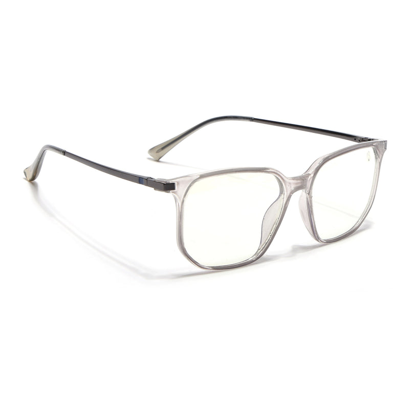 Eyejack Domino Transparent Square Eyeglasses for Men & Women (TR1005FCL1674-C3)