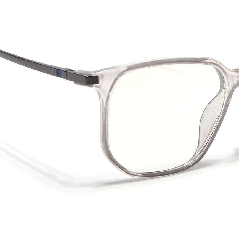 Eyejack Domino Transparent Square Eyeglasses for Men & Women (TR1005FCL1674-C3)