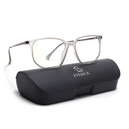 Eyejack Domino Transparent Square Eyeglasses for Men & Women (TR1005FCL1674-C3)