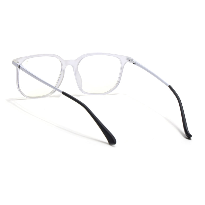 Eyejack Domino Matt Transparent Square Eyeglasses for Men & Women (TR1005FCL1675-C4)