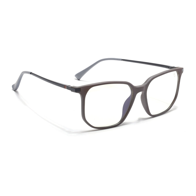 Eyejack Domino Grey Square Eyeglasses for Men & Women (TR1005FCL1676-C5)