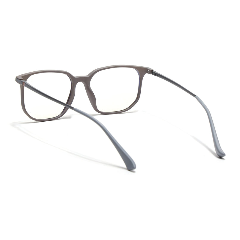 Eyejack Domino Grey Square Eyeglasses for Men & Women (TR1005FCL1676-C5)
