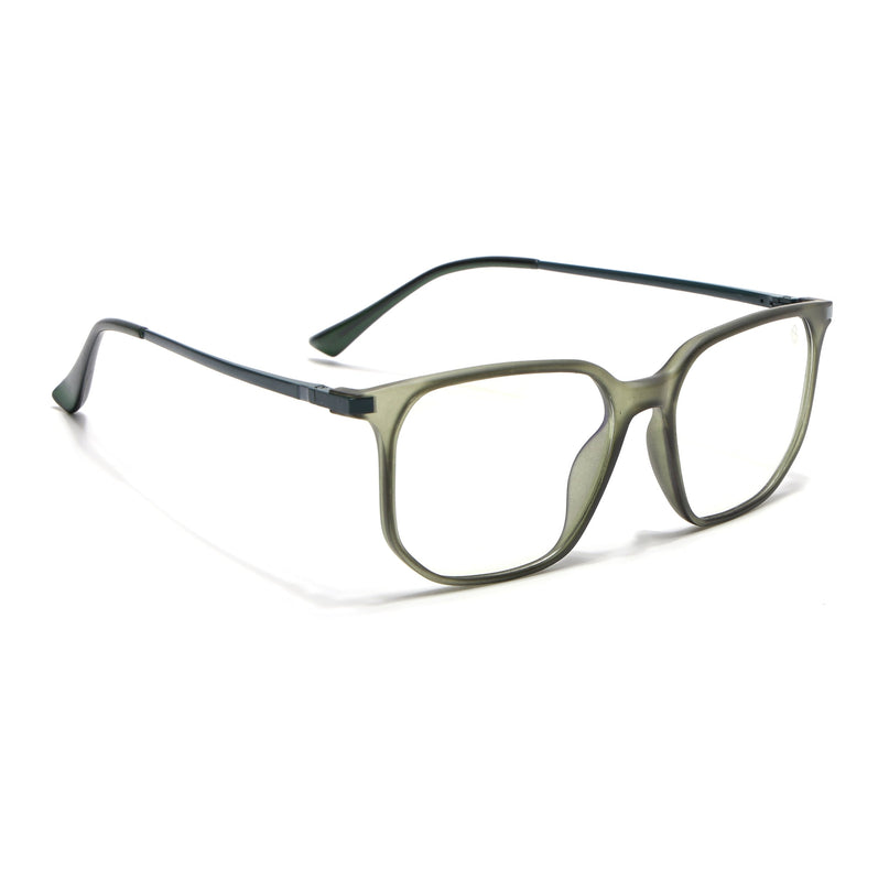 Eyejack Domino Olive Square Eyeglasses for Men & Women (TR1005FCL1678-C7)