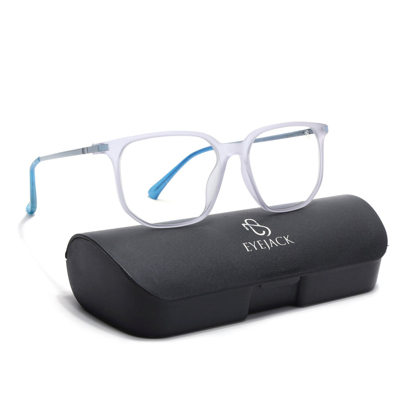 Eyejack Domino Light Purple Square Eyeglasses for Men & Women (TR1005FCL1680-C9)