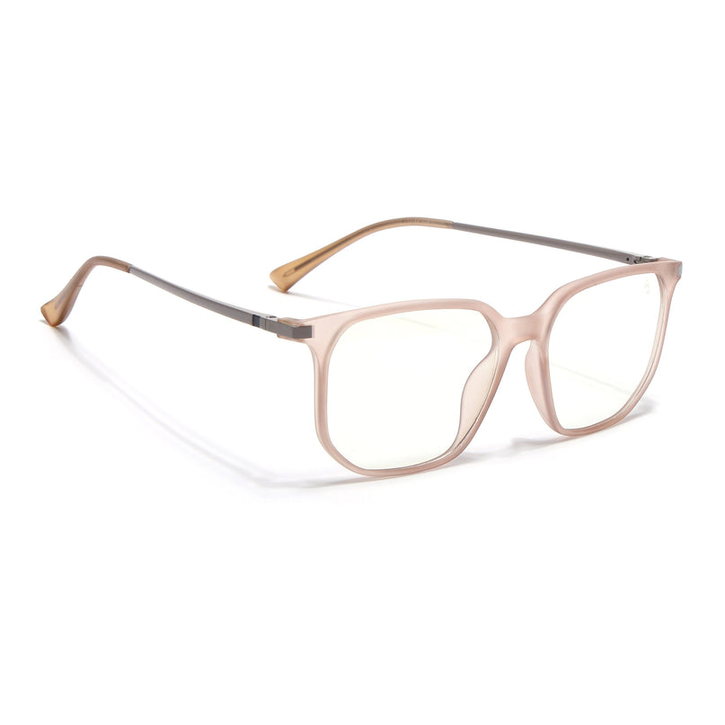Eyejack Domino Matt Brown Square Eyeglasses for Men & Women (TR1005FCL1682-C11)