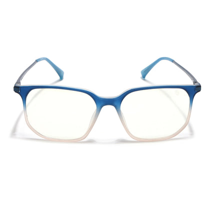 Eyejack Domino Blue & Brown Square Eyeglasses for Men & Women (TR1005FCL1685-C14)